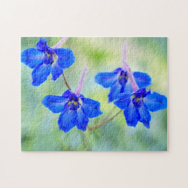 Pretty Blue Larkspur Floral Jigsaw Puzzle (Horizontal)