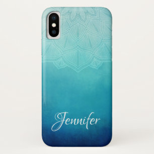 Pretty Blue Mandala Abstract Case-Mate iPhone Case
