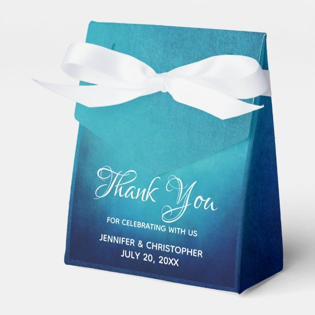 Pretty Blue Mandala Abstract Favor Box (Front Side)