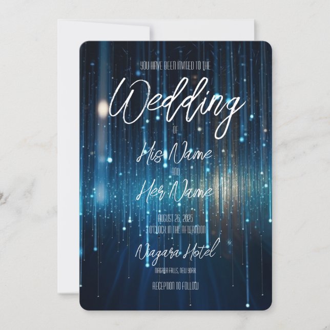 Pretty Blue Meteor Shower Invitation (Front)