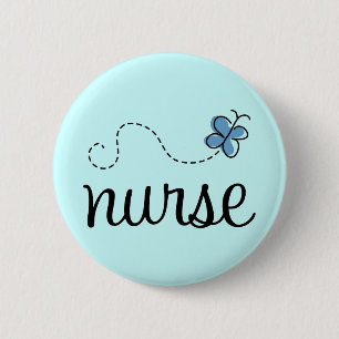 Pretty Blue Nurse Button