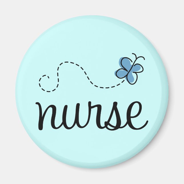 Pretty Blue Nurse Magnet (Front)