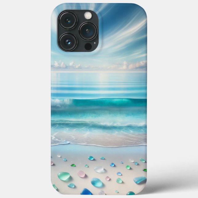 Pretty Blue Ocean Waves and Sea Glass  Case-Mate iPhone Case (Back)