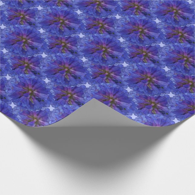 Pretty Blue Penstemons Pattern  Wrapping Paper (Corner)