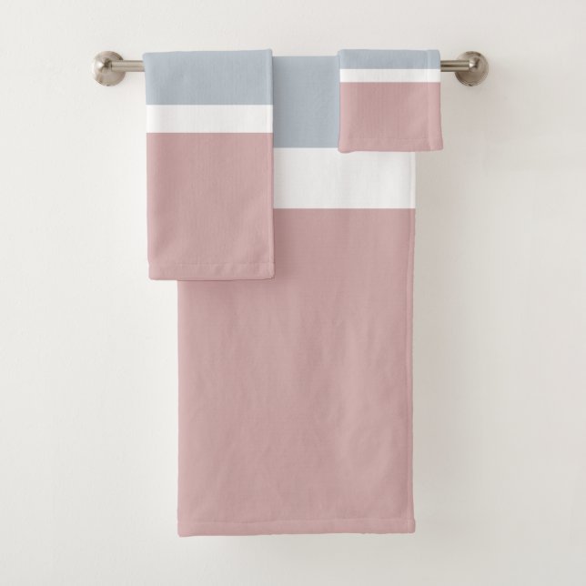 Pretty Blue Pink  Bath Towel Set (Insitu)