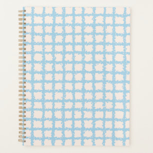 Pretty Blue Plaid Off-White Planner