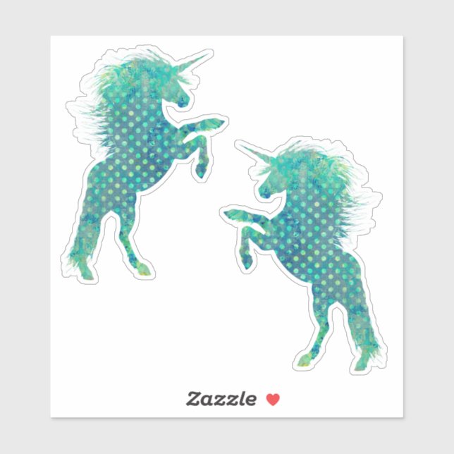 Pretty Blue Polka Dot Unicorn (Sheet)