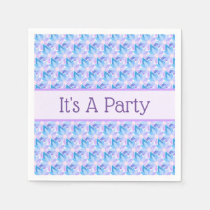 Pretty Blue Purple Flower Napkin