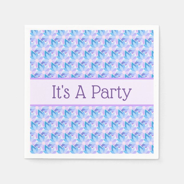 Pretty Blue Purple Flower  Napkin (Front)