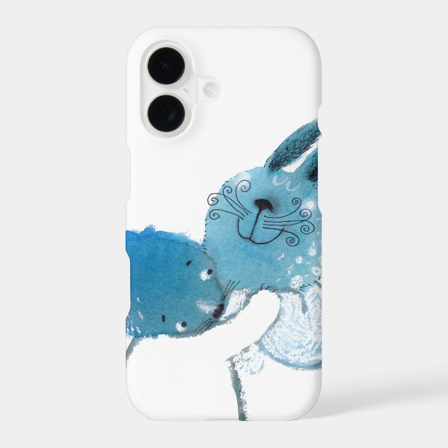 pretty blue rabbits IPHONE case (Back)