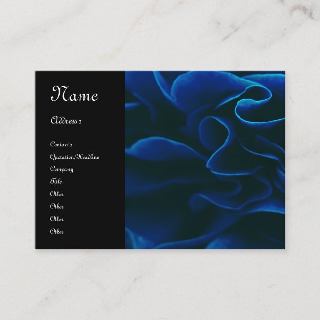 Pretty blue rose business card (Front)