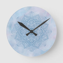 Pretty Blue Sacred Lotus Flower Blossom Mandala   