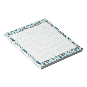 Pretty Blue Shell Starfish Sea Pattern Notepad