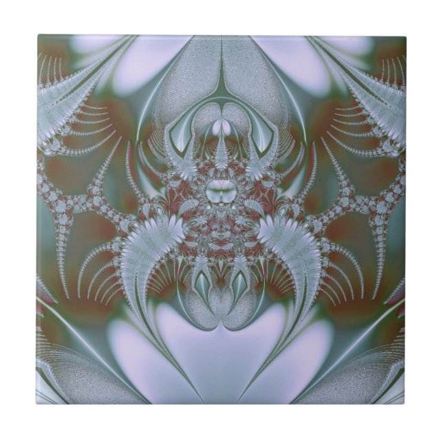 Pretty Blue Silk Look Tile (Front)