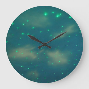 Pretty Blue Sky Lights Large Clock