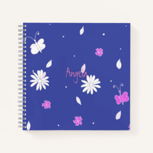 Pretty Blue Summer 2 Square Notebook Customizable