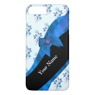 Pretty blue vintage floral flower pattern Case-Mate iPhone case
