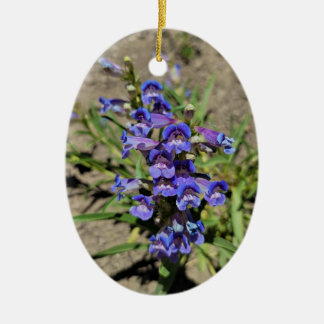 Pretty Blue Violet Purple Flower Vertical Photo Ceramic Ornament