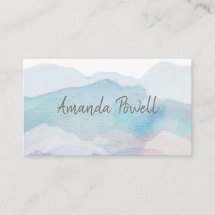pretty blue watercolor abstract artistic business card