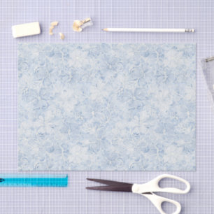 Pretty Blue White Flowers Bridal Shower Tissue Paper