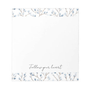 Pretty Blue White Flowers Notepad