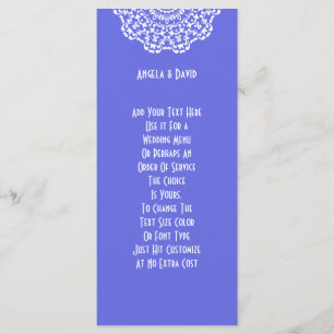 Pretty Blue White Lacy Pattern Peronalized Program