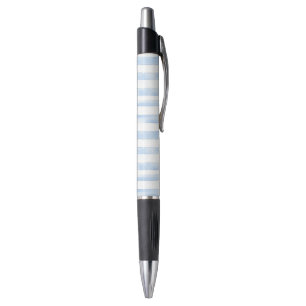 Pretty Blue White Plaid Stripes Pen