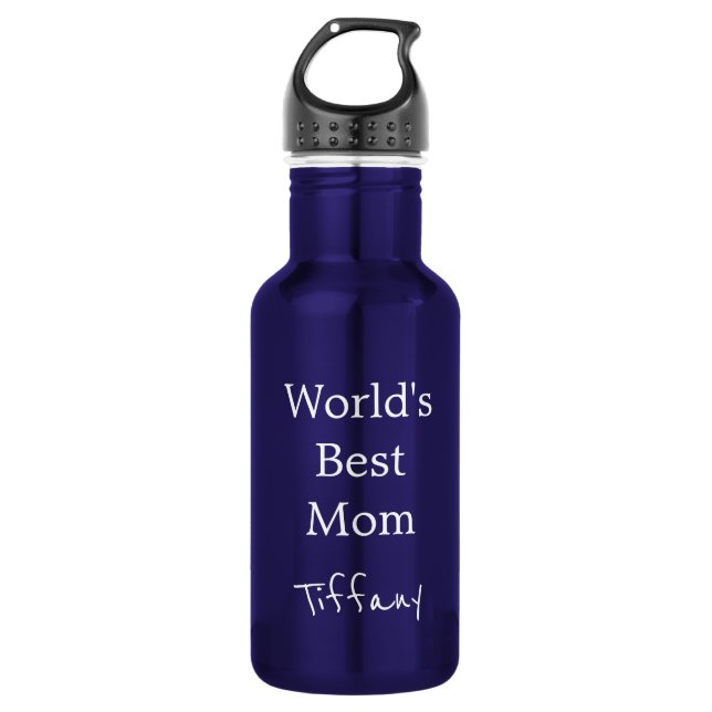 Pretty Blue World's Best Mom 532 Ml Water Bottle (Front)