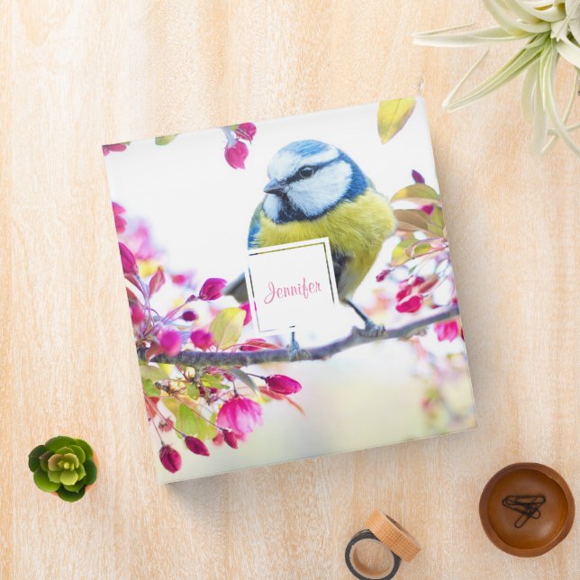 Pretty Blue & Yellow Bird on a Branch Photograph Binder (In Situ)