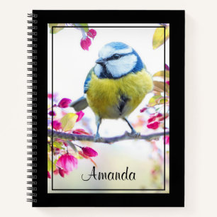 Pretty Blue & Yellow Bird on a Branch Photograph Notebook