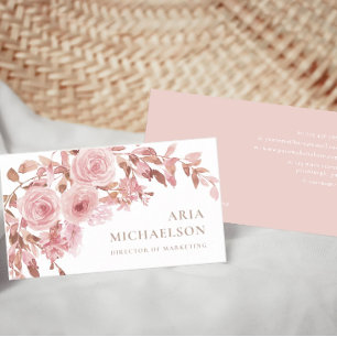 Pretty Blush Floral Bouquet Business Card
