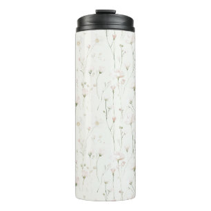 Pretty Blush Pink Floral Thermal Tumbler