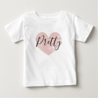 Pretty blush pink heart baby t shirt for cute girl