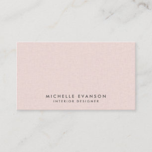 Pretty Blush Pink Linen Simple Minimalist Business Card