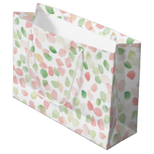 Pretty Blush Pink Mint Flower Petals Birthday Large Gift Bag