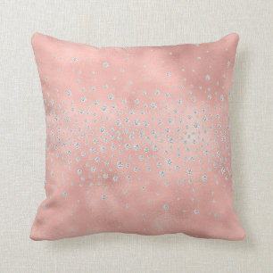 Pretty Blush Rose Bling Jewelled Throw Pillow