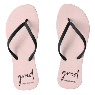 Pretty Blush with Grad Typography and Name Flip Flops