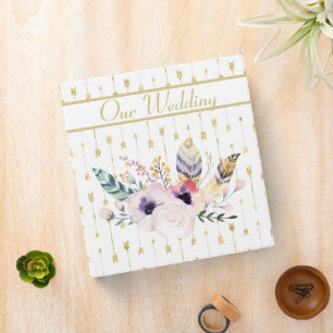 Pretty Boho Bouquet Wedding Plans Binder