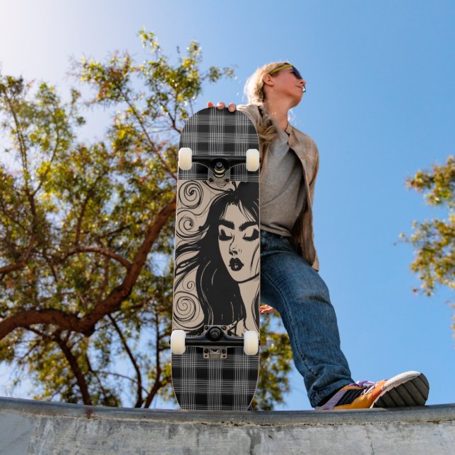 PRETTY BOHO GIRL ART Skateboard Deck (Outdoor 1)