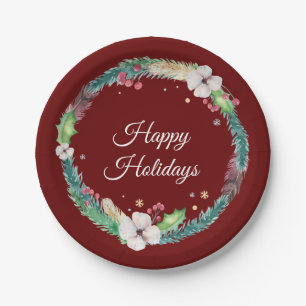 Pretty Boho Holiday Wreath  Paper Plate