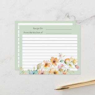 Pretty Boho Orange Pink Watercolor Wildflowers