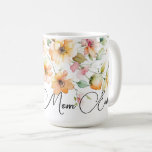 Pretty Boho Orange Pink Watercolor Wildflowers mom Coffee Mug<br><div class="desc">Romantic pretty boho wildflowers -Best Mom Ever. Perfect for spring, summer, or fall events. Beautiful wildflower watercolor artwork for country, boho, garden, and floral theme occasions. To get started changing names and event details, click on "Personalize this template" and edit the wording in the template boxes. To access the more...</div>