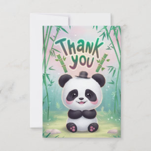 Pretty Boho Panda Thank You Card