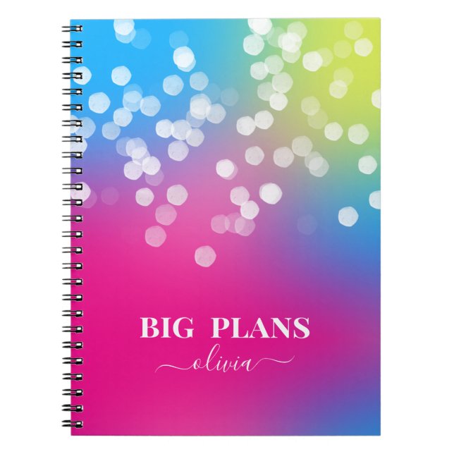 Pretty Bokeh Colourful Gradient Notebook (Front)