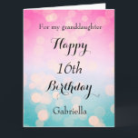 Pretty Bokeh Happy 16th Birthday Granddaughter Card<br><div class="desc">A pretty happy 16th birthday granddaughter big card 8.5" x 11", which you can easily personalize with her name. Inside this pretty pink and blue bokeh birthday card reads "May your birthday and every day be filled with love, laughter and happiness. Happy Birthday!". You can also personalize the birthday message...</div>