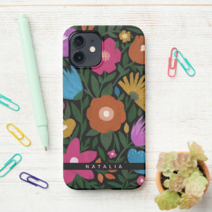 Pretty Bold Painted Florals   Name iPhone 12 Case