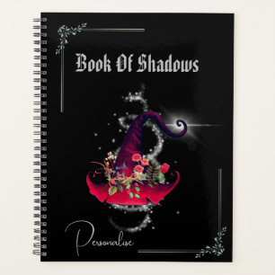 Pretty Book Of Shadows Red Witches Black Journal Planner