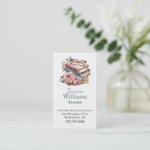 Pretty Books Teacher Business Card