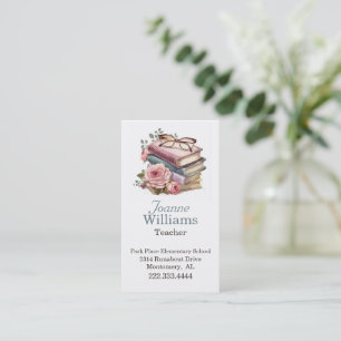 Pretty Books Teacher Business Card