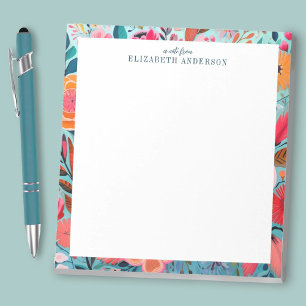 Pretty Botanical Girly Floral Frame  Notepad